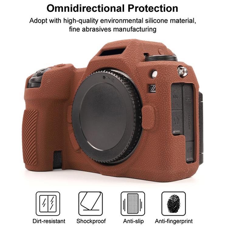 For Nikon Z6III Litchi Texture Soft Silicone Protective Case