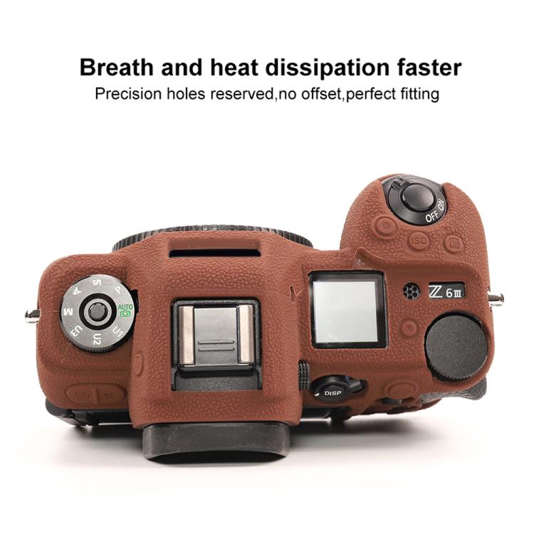For Nikon Z6III Litchi Texture Soft Silicone Protective Case