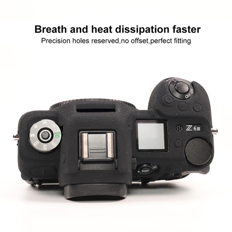 For Nikon Z6III Litchi Texture Soft Silicone Protective Case