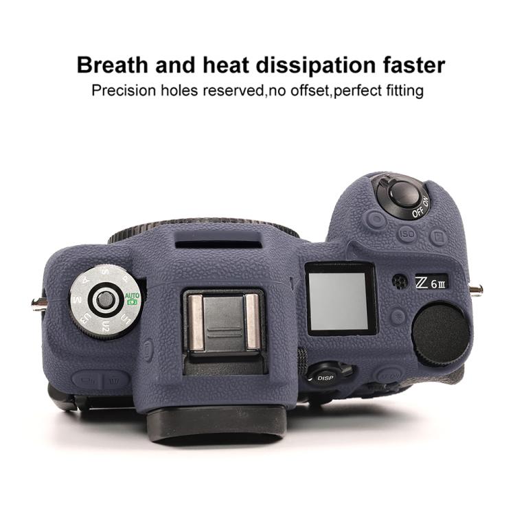 For Nikon Z6III Litchi Texture Soft Silicone Protective Case