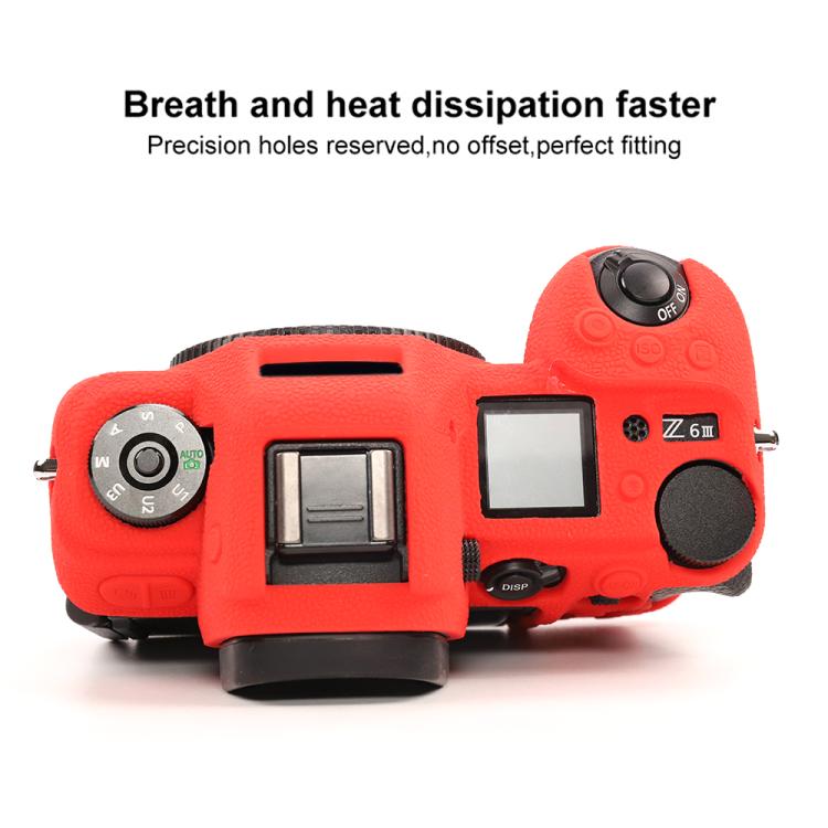 For Nikon Z6III Litchi Texture Soft Silicone Protective Case