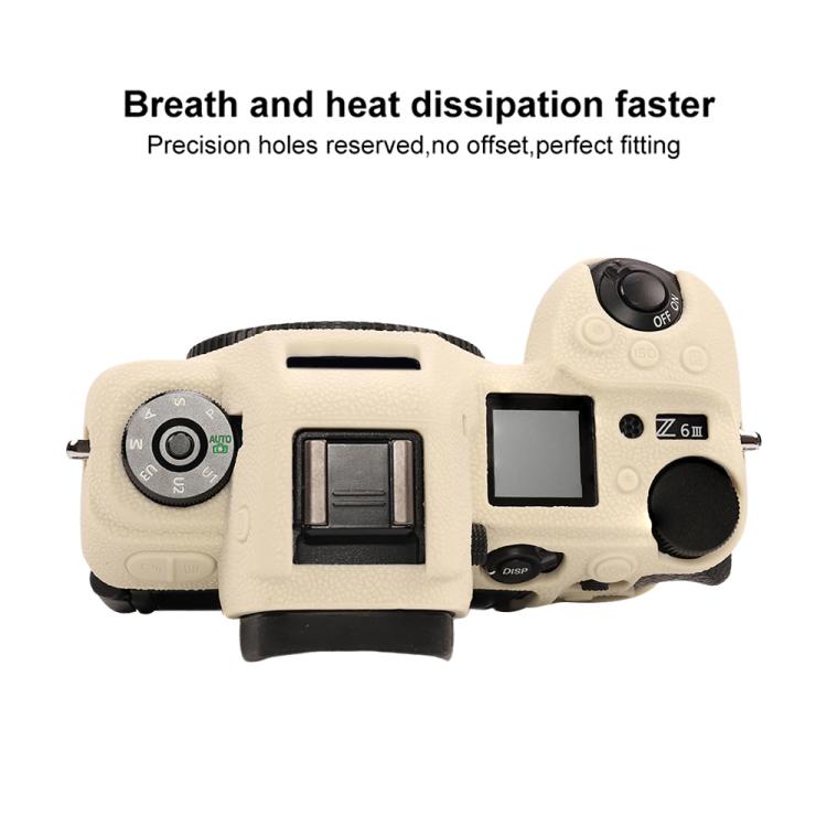 For Nikon Z6III Litchi Texture Soft Silicone Protective Case