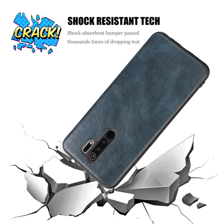 For Xiaomi Redmi 9 Crazy Horse Textured Calfskin PU+PC+TPU Case