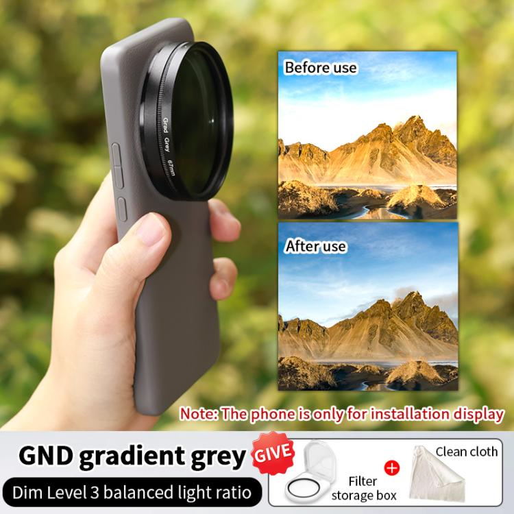 For Xiaomi 15 Ultra JSR Phone Lens Filter, Filter:GND Gradient Grey