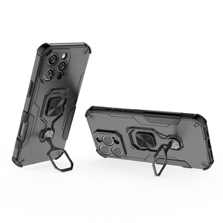 For iPhone 16 Pro Max Metal Kickstand TPU Hybrid PC Phone Case