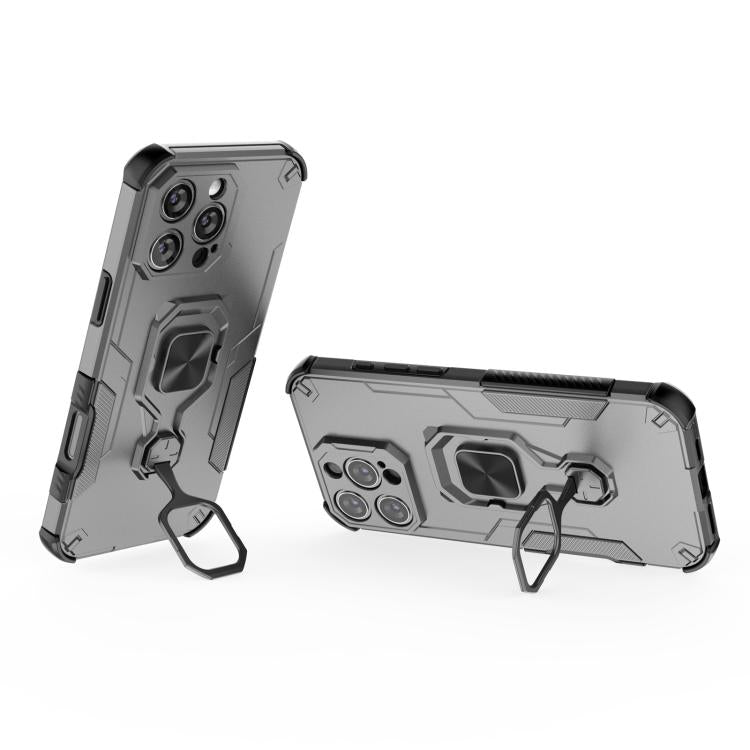 For iPhone 16 Pro Max Metal Kickstand TPU Hybrid PC Phone Case