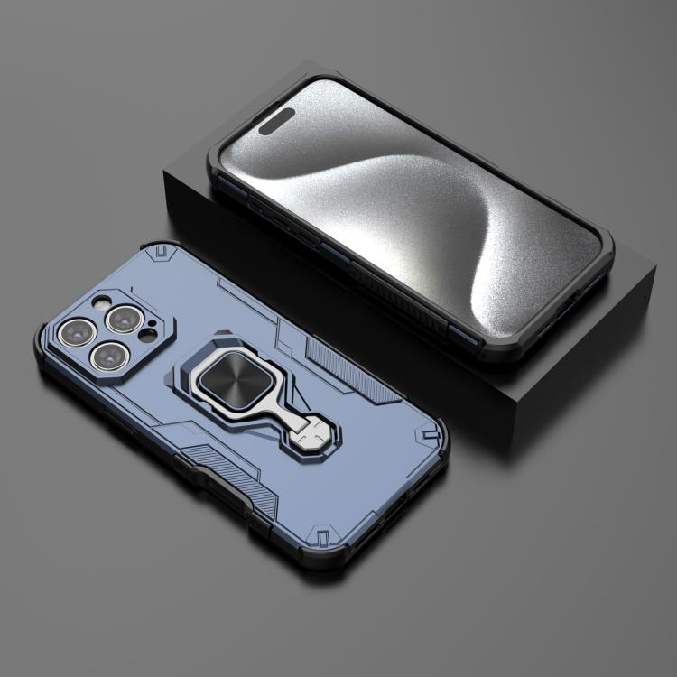 For iPhone 16 Pro Max Metal Kickstand TPU Hybrid PC Phone Case
