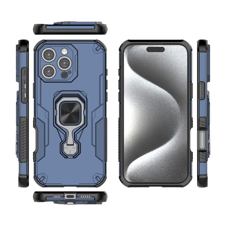 For iPhone 16 Pro Max Metal Kickstand TPU Hybrid PC Phone Case