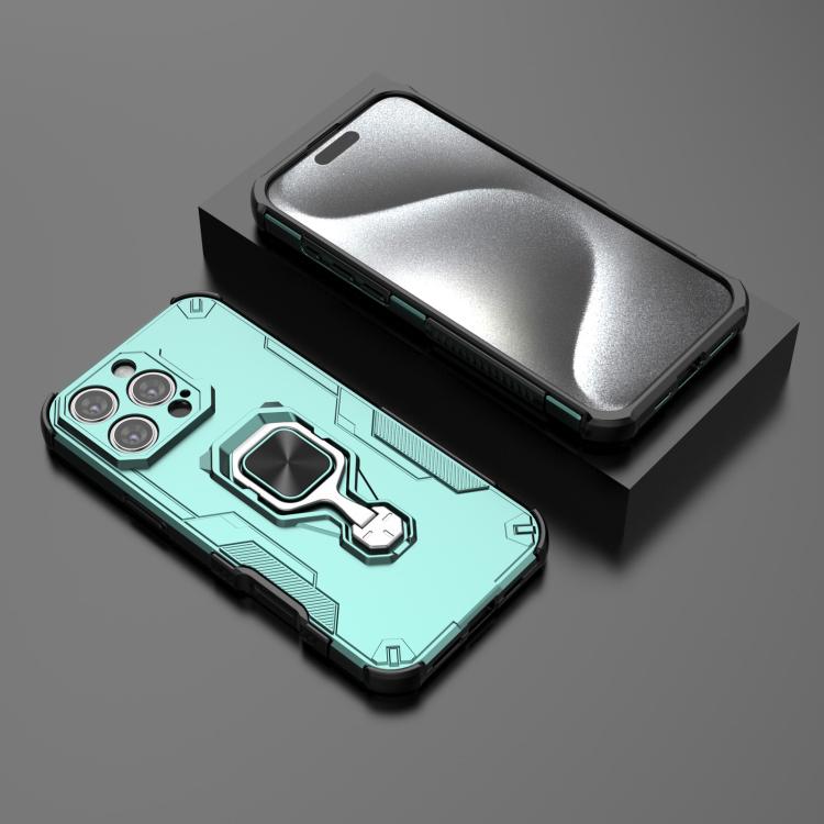 For iPhone 16 Pro Max Metal Kickstand TPU Hybrid PC Phone Case