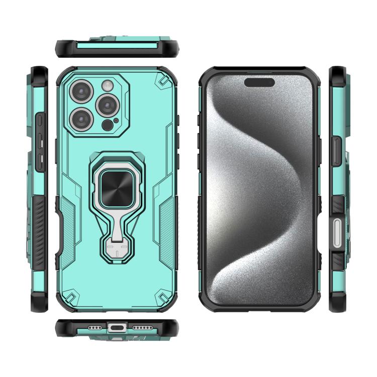 For iPhone 16 Pro Max Metal Kickstand TPU Hybrid PC Phone Case