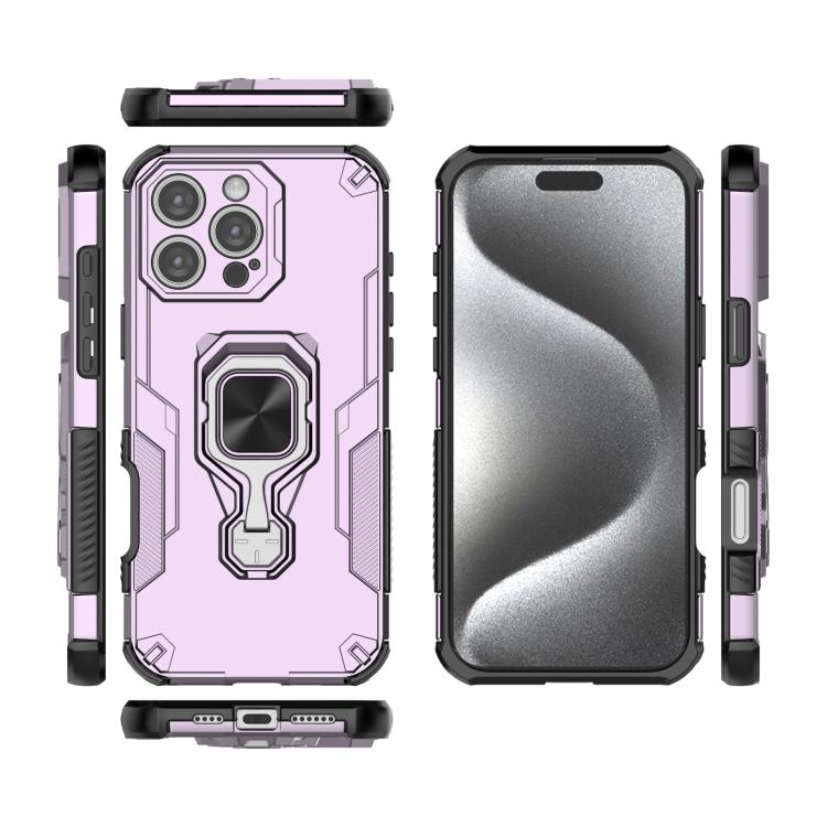 For iPhone 16 Pro Max Metal Kickstand TPU Hybrid PC Phone Case
