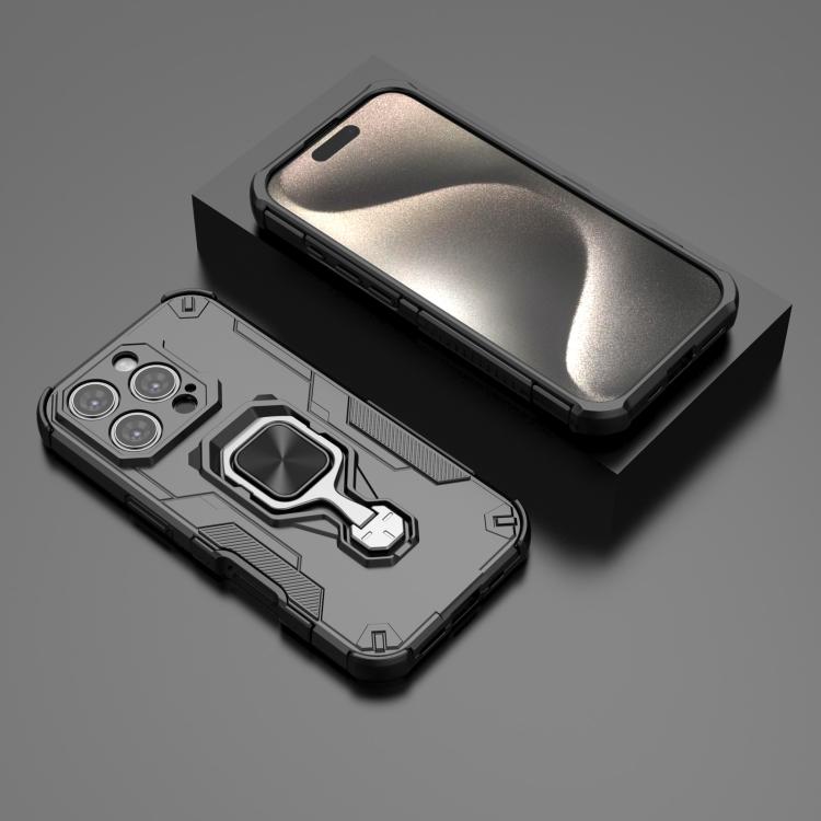 For iPhone 16 Pro Metal Kickstand TPU Hybrid PC Phone Case