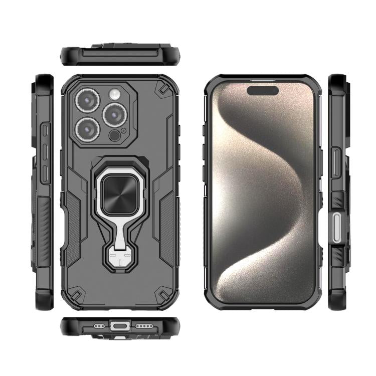 For iPhone 16 Pro Metal Kickstand TPU Hybrid PC Phone Case