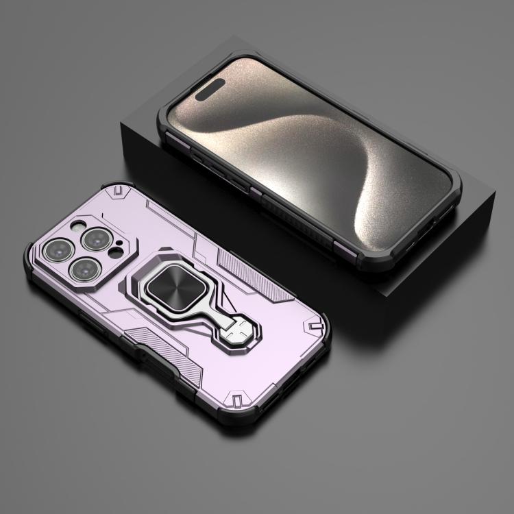 For iPhone 16 Pro Metal Kickstand TPU Hybrid PC Phone Case