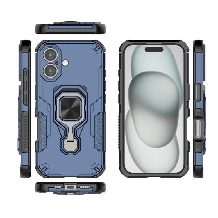 For iPhone 16 Plus Metal Kickstand TPU Hybrid PC Phone Case