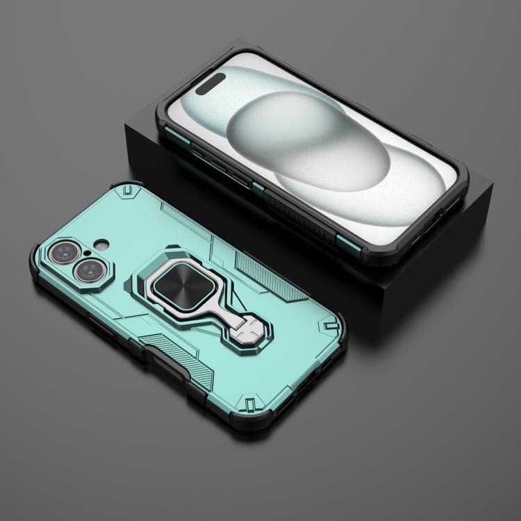 For iPhone 16 Plus Metal Kickstand TPU Hybrid PC Phone Case