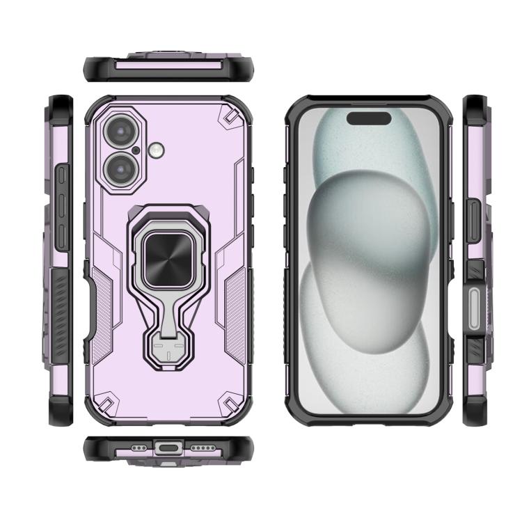 For iPhone 16 Plus Metal Kickstand TPU Hybrid PC Phone Case