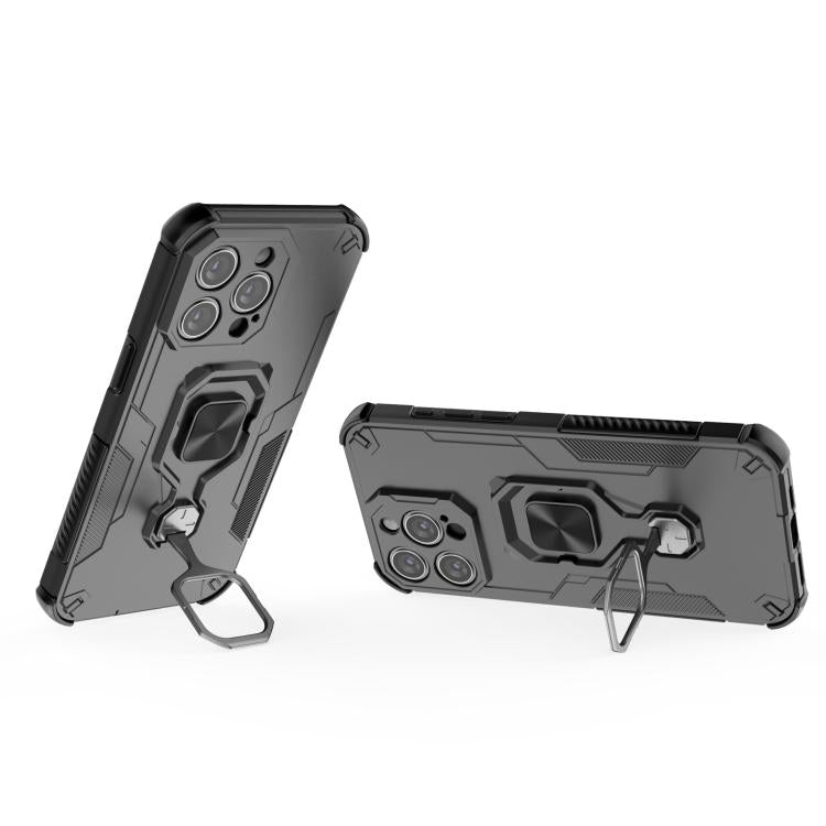 For iPhone 15 Pro Max Metal Kickstand TPU Hybrid PC Phone Case