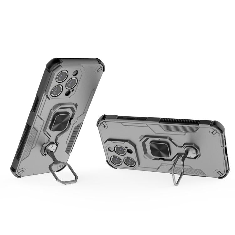 For iPhone 15 Pro Max Metal Kickstand TPU Hybrid PC Phone Case