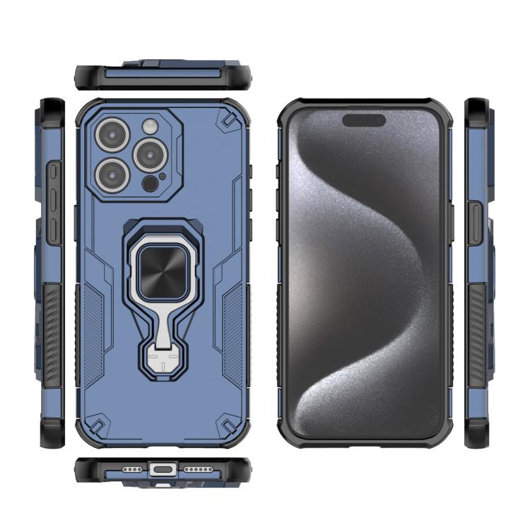 For iPhone 15 Pro Max Metal Kickstand TPU Hybrid PC Phone Case