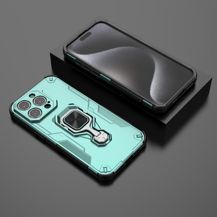 For iPhone 15 Pro Max Metal Kickstand TPU Hybrid PC Phone Case