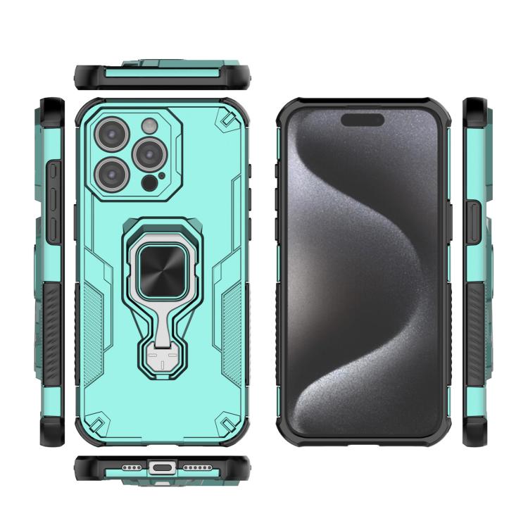 For iPhone 15 Pro Max Metal Kickstand TPU Hybrid PC Phone Case