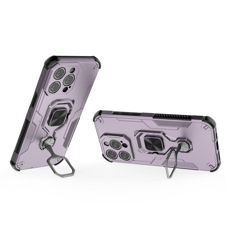 For iPhone 15 Pro Max Metal Kickstand TPU Hybrid PC Phone Case
