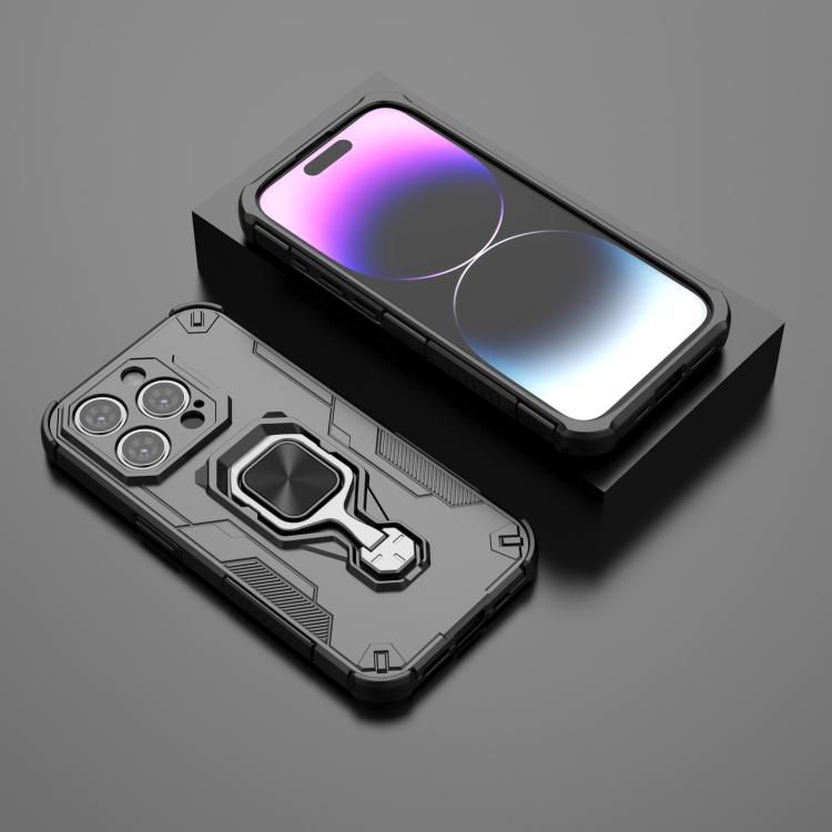 For iPhone 15 Pro Metal Kickstand TPU Hybrid PC Phone Case