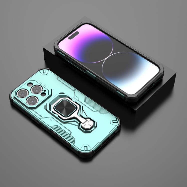 For iPhone 15 Pro Metal Kickstand TPU Hybrid PC Phone Case