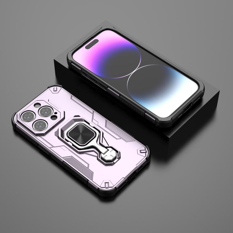 For iPhone 15 Pro Metal Kickstand TPU Hybrid PC Phone Case
