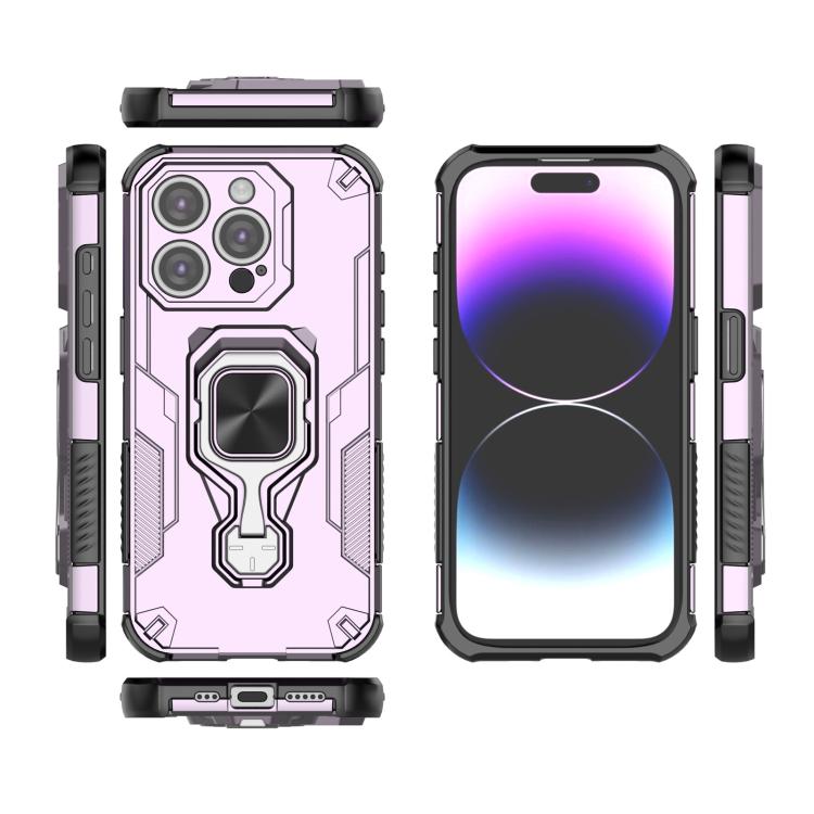 For iPhone 15 Pro Metal Kickstand TPU Hybrid PC Phone Case