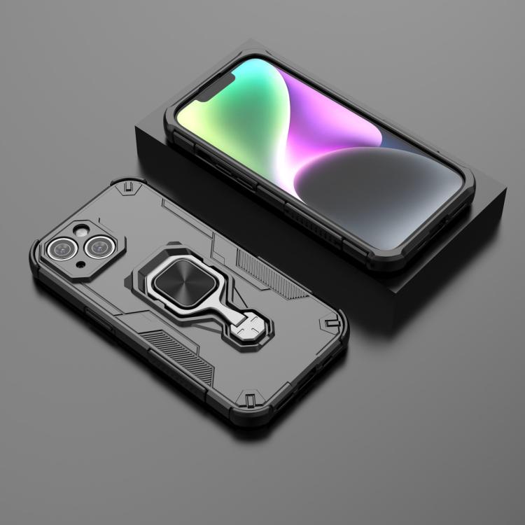 For iPhone 15 Metal Kickstand TPU Hybrid PC Phone Case