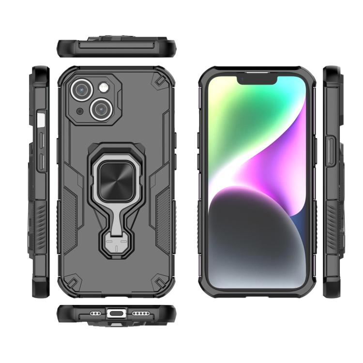 For iPhone 15 Metal Kickstand TPU Hybrid PC Phone Case