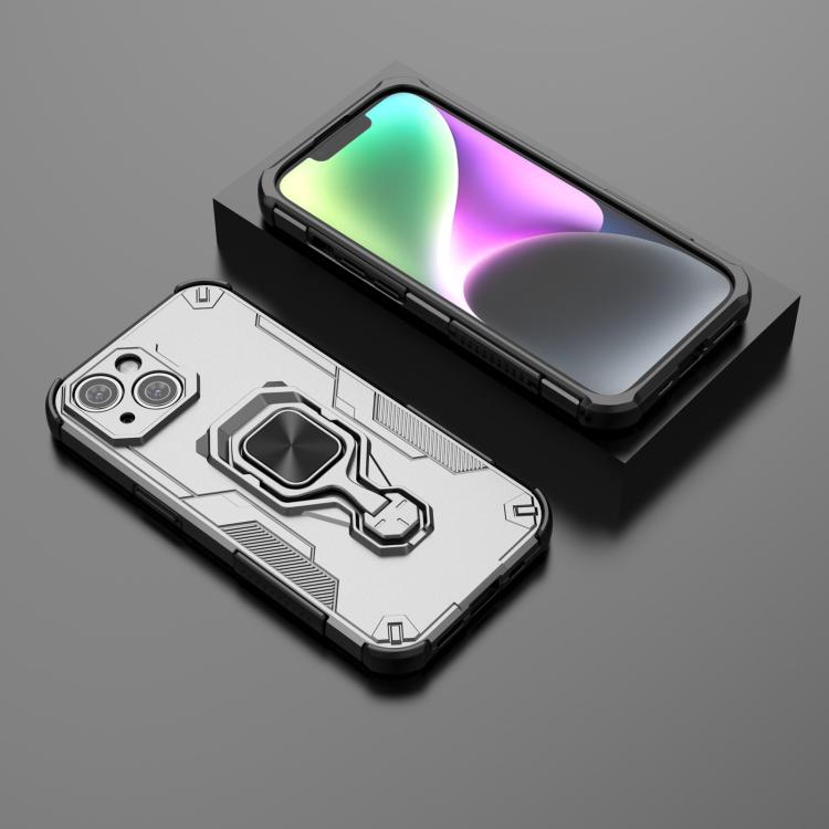 For iPhone 15 Metal Kickstand TPU Hybrid PC Phone Case