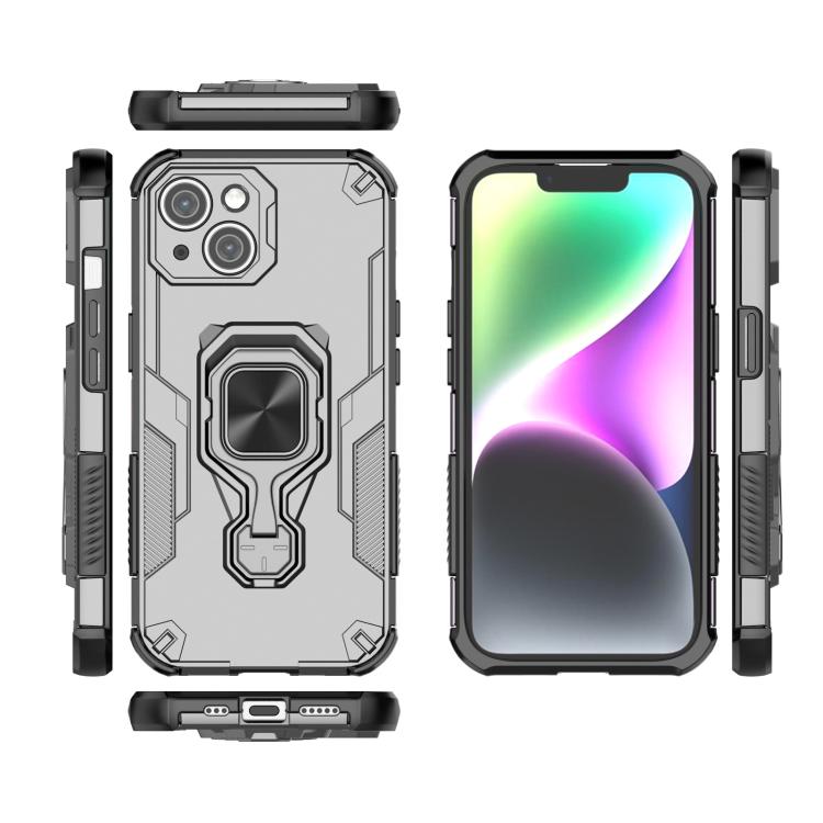 For iPhone 15 Metal Kickstand TPU Hybrid PC Phone Case