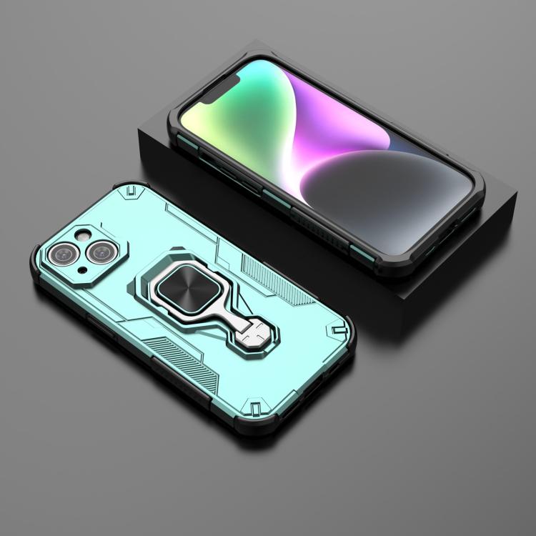 For iPhone 15 Metal Kickstand TPU Hybrid PC Phone Case