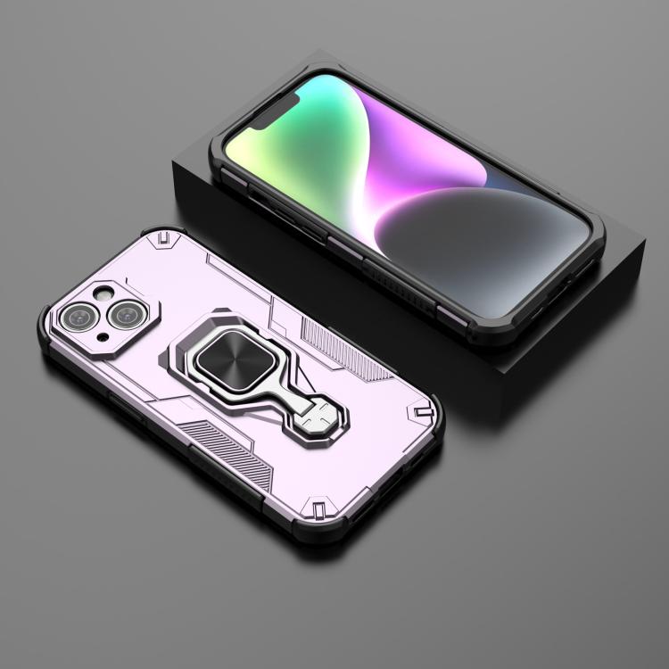 For iPhone 15 Metal Kickstand TPU Hybrid PC Phone Case