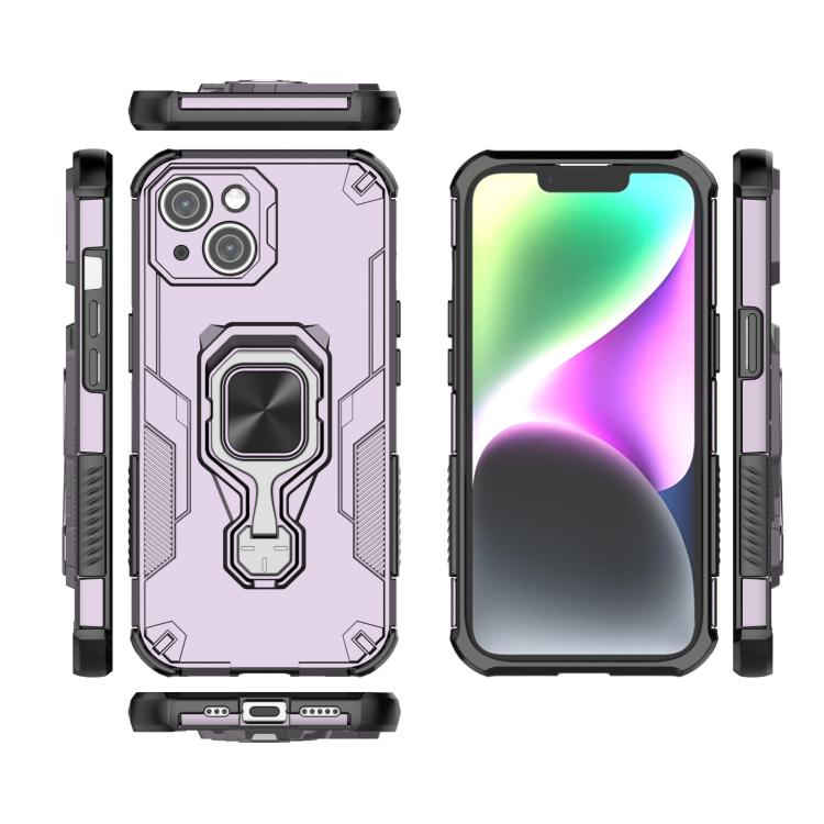 For iPhone 15 Metal Kickstand TPU Hybrid PC Phone Case