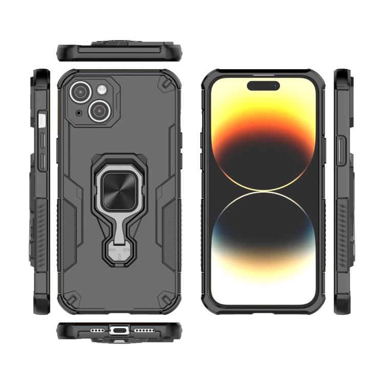 For iPhone 14 Plus / 15 Plus Metal Kickstand TPU Hybrid PC Phone Case