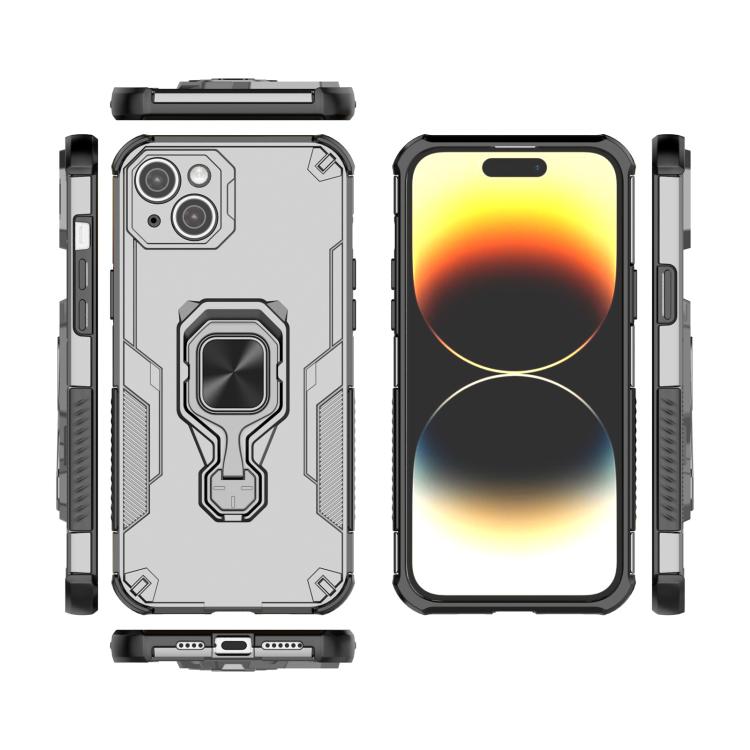 For iPhone 14 Plus / 15 Plus Metal Kickstand TPU Hybrid PC Phone Case