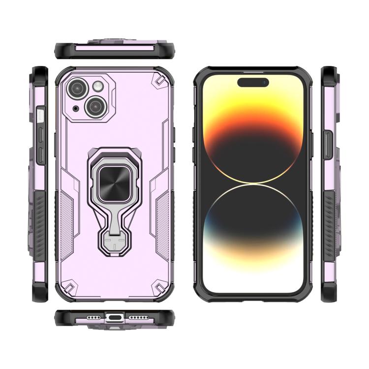 For iPhone 14 Plus / 15 Plus Metal Kickstand TPU Hybrid PC Phone Case