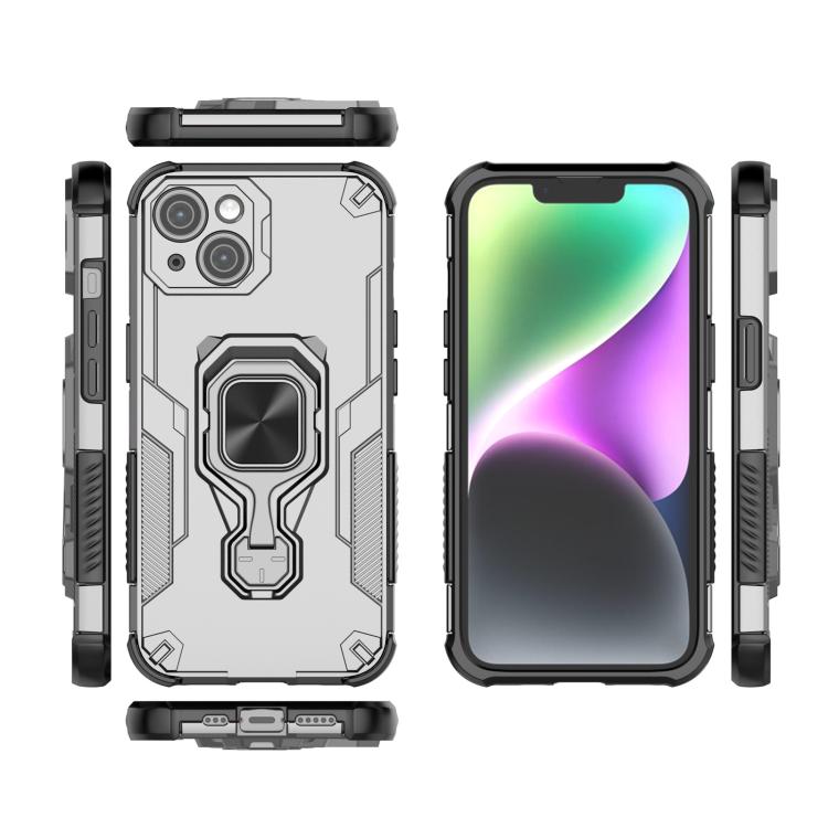 For iPhone 14 Metal Kickstand TPU Hybrid PC Phone Case