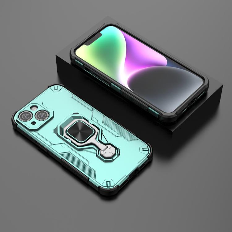 For iPhone 14 Metal Kickstand TPU Hybrid PC Phone Case