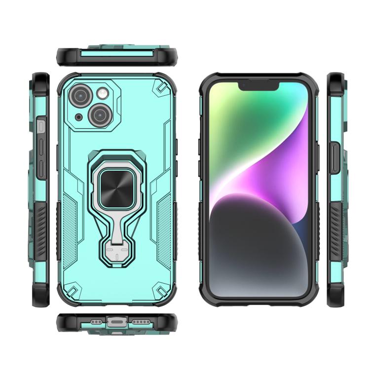 For iPhone 14 Metal Kickstand TPU Hybrid PC Phone Case