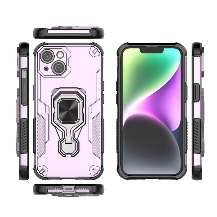 For iPhone 14 Metal Kickstand TPU Hybrid PC Phone Case