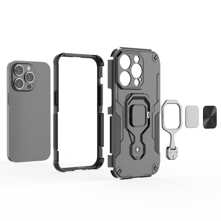 For iPhone 14 Pro Metal Kickstand TPU Hybrid PC Phone Case