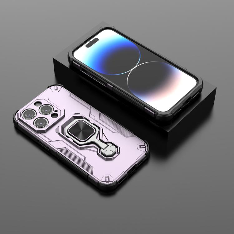 For iPhone 14 Pro Metal Kickstand TPU Hybrid PC Phone Case