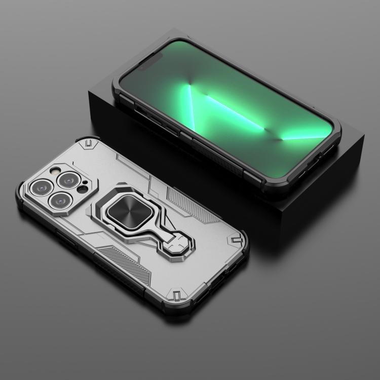 For iPhone 13 Pro Max Metal Kickstand TPU Hybrid PC Phone Case