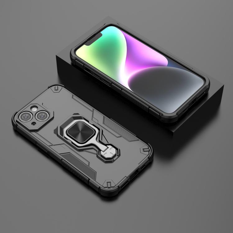 For iPhone 13 Metal Kickstand TPU Hybrid PC Phone Case