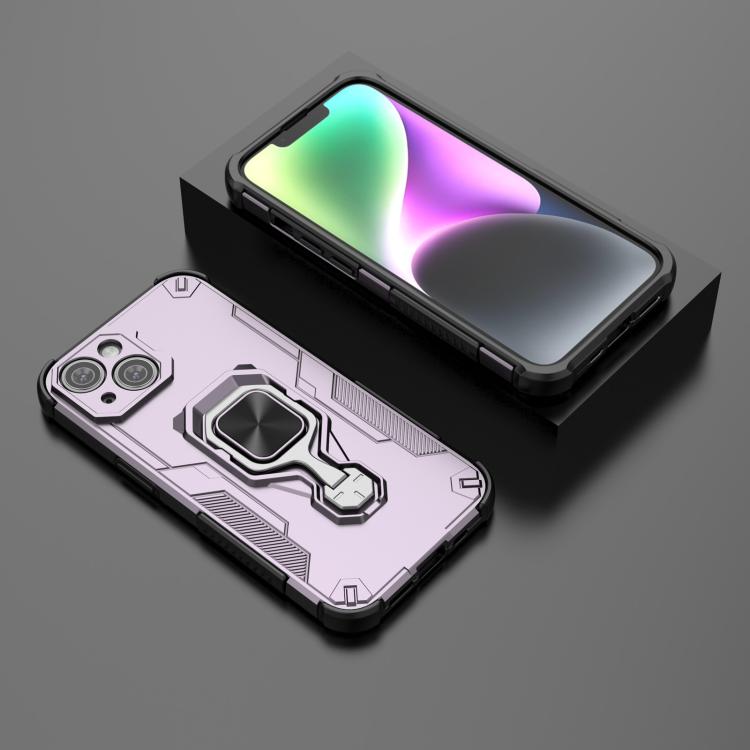 For iPhone 13 Metal Kickstand TPU Hybrid PC Phone Case